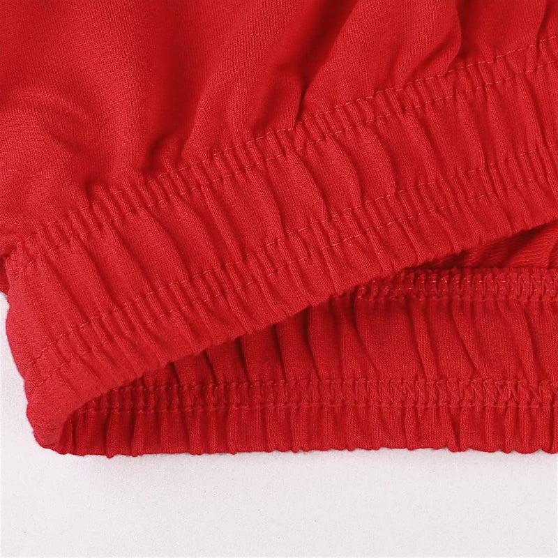 JEEING GEAR Men's Bodybuilding Workout Gym Shorts 5" Inseam Sports Cotton with Pocket Red Color Size M - Image 3